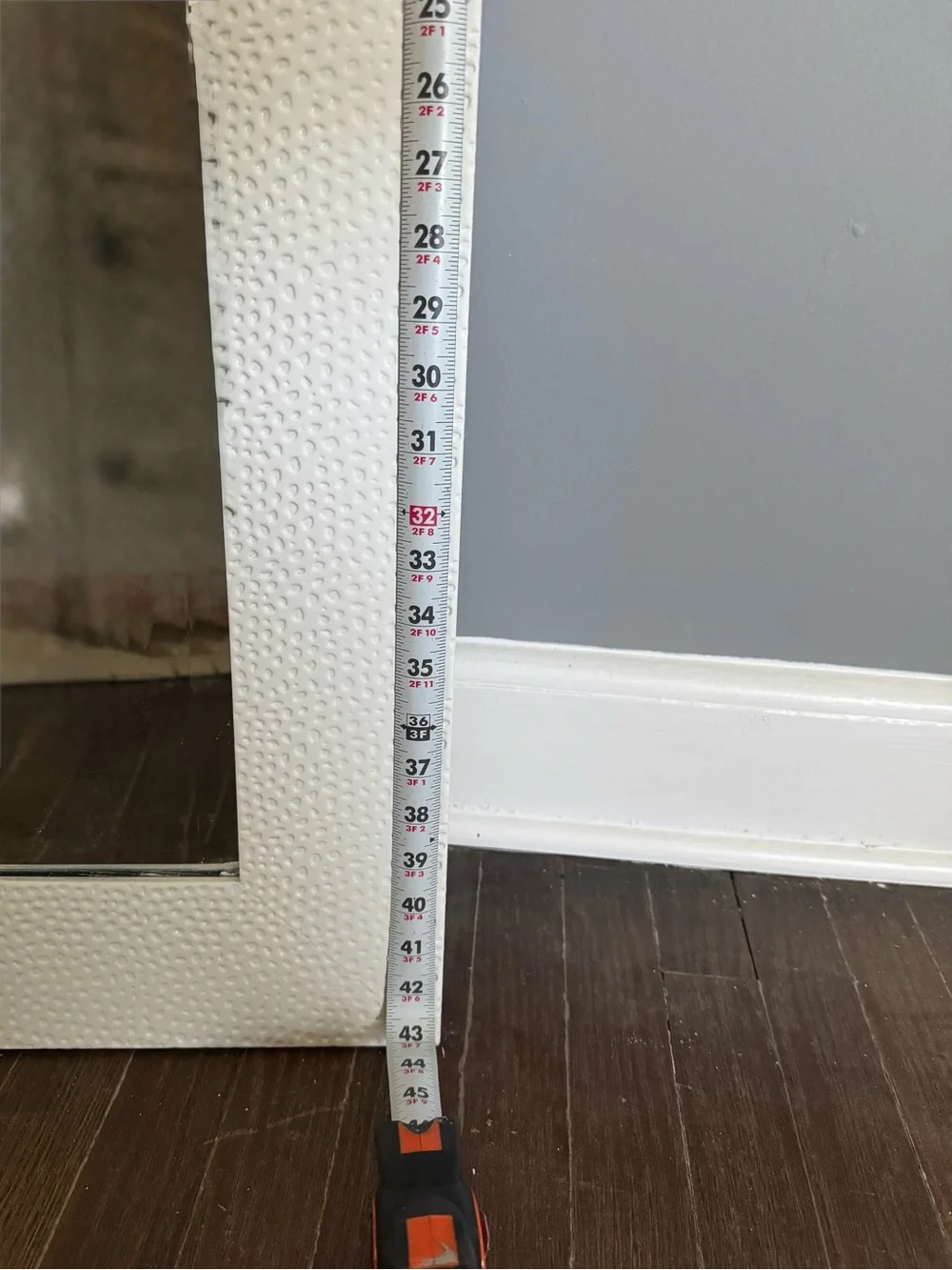 Contemporary White Textured Frame Wall Mirror